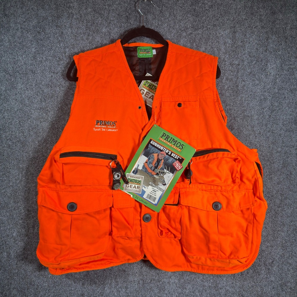 Primos GunHunter's Vest Hunting Mens Large Blaze Orange Waterproof